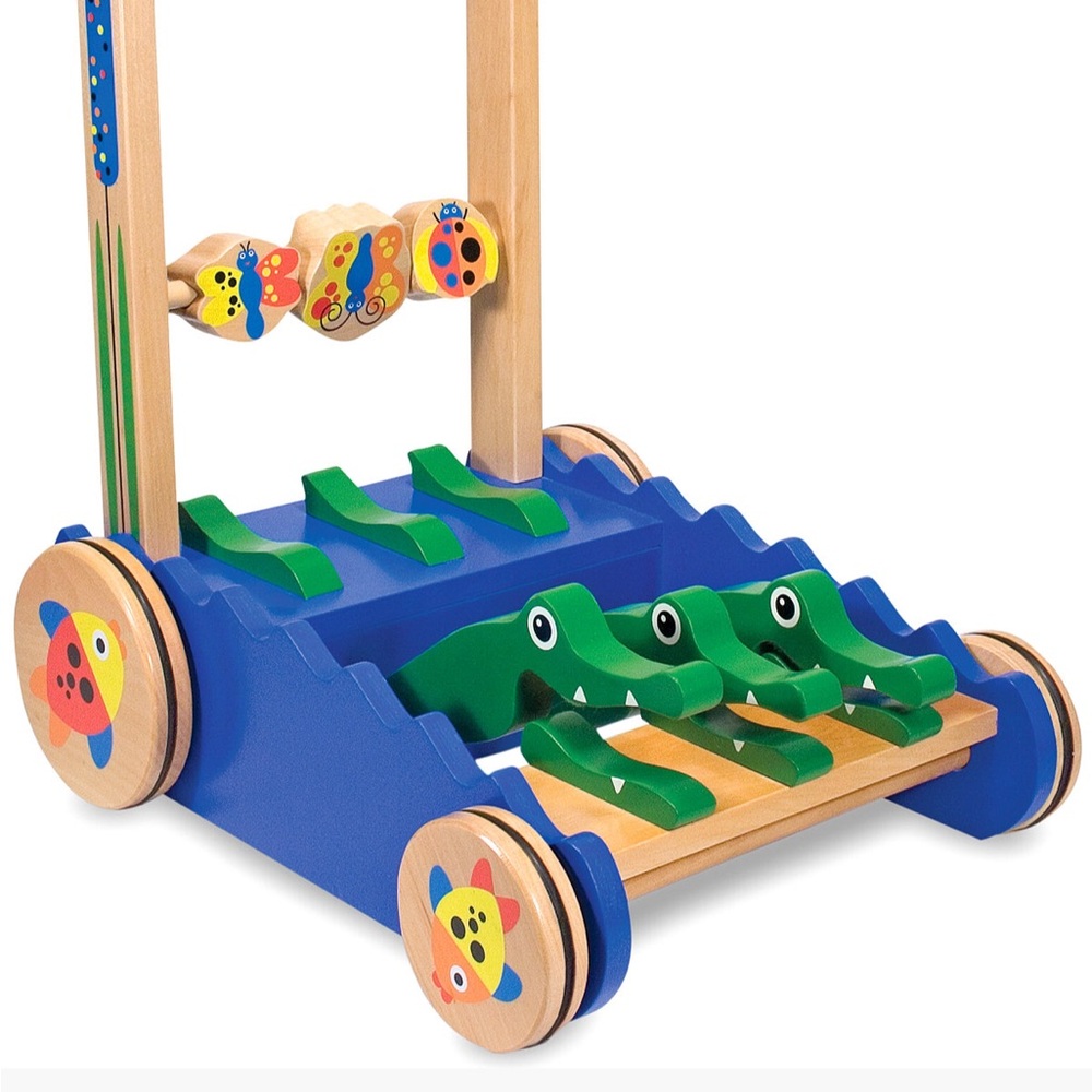 Melissa & Doug Wooden Push Toy with Blue and Green